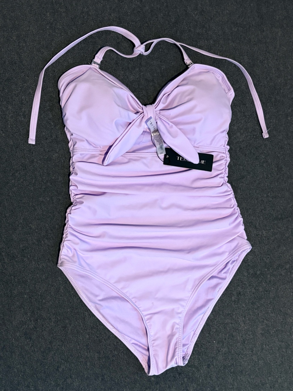 🆕Tempt Me Tummy Control One Piece Swimsuits-Light Purple S